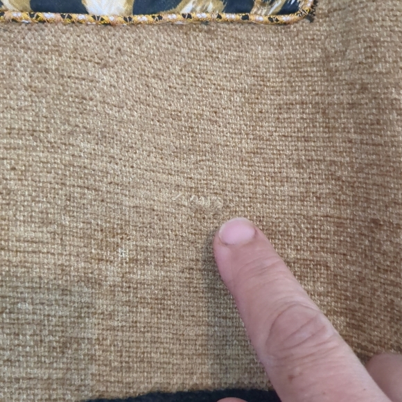 Black Cat Blazer Jacket Women's Medium Tan Patchwork Bead Embroidery Button - Picture 9 of 15